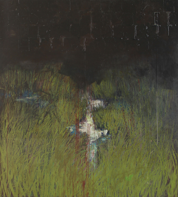 LANDSCAPE IN THE DARK. 2002. 220 X 200 CM. ACRYLIC ON CANVAS